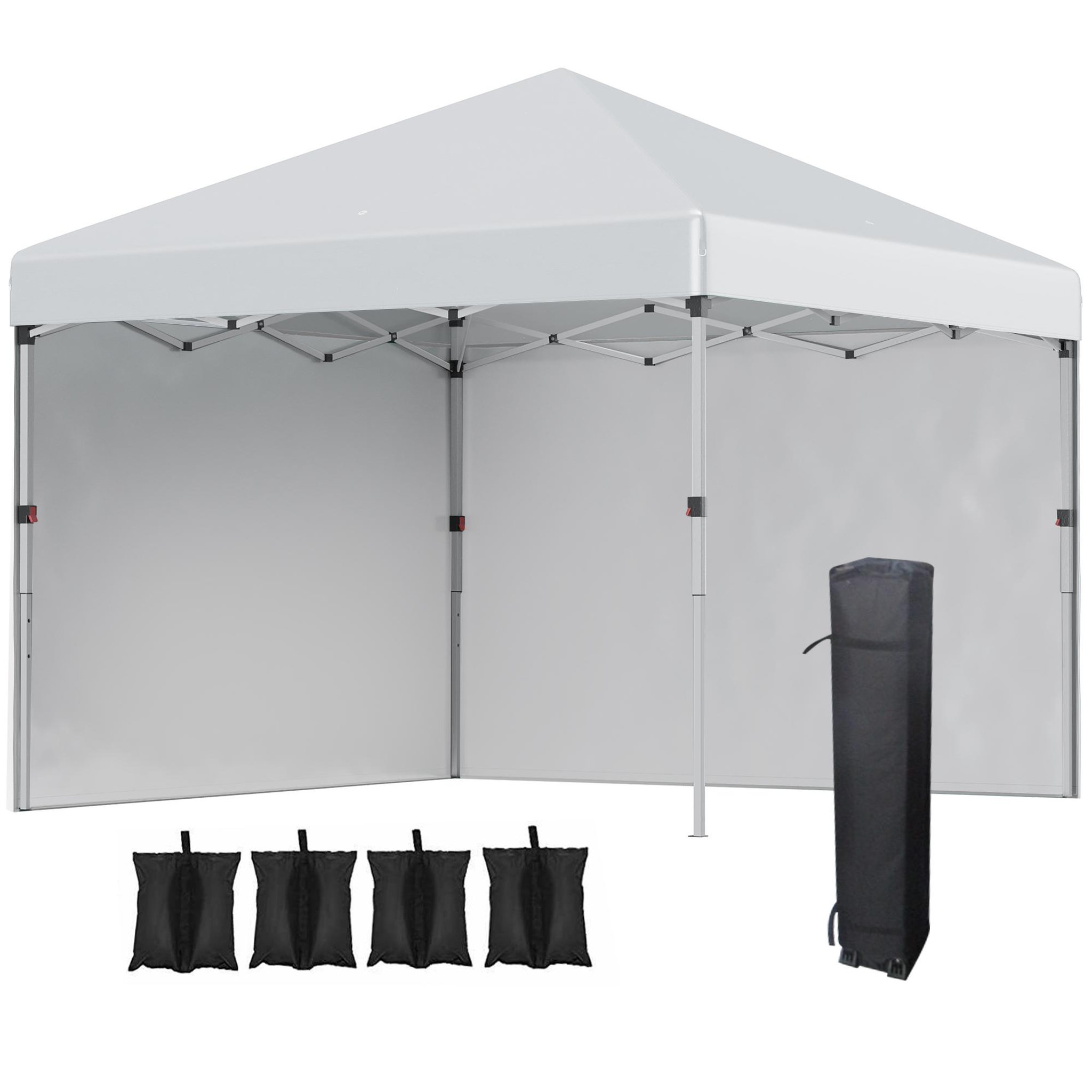 Voir la diapositive 1 : OUTSUNNY Tonnelle barnum pop-up UV 30+ lestage sac transport inclus gris