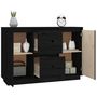 Voir la diapositive 5 : VIDAXL Buffet Noir 111x34x75 cm Bois massif de pin
