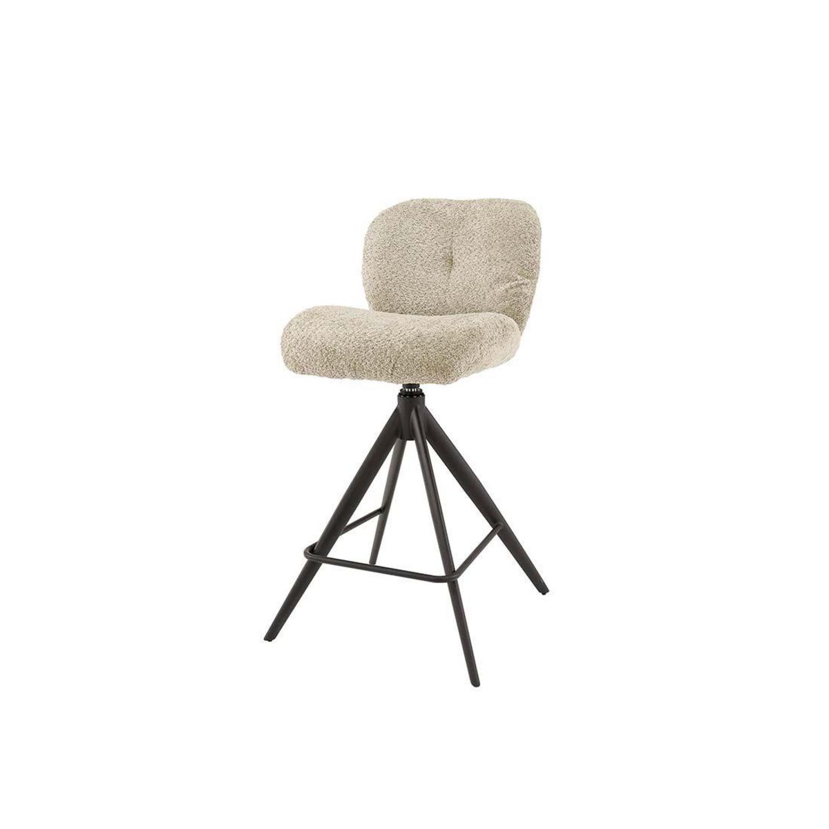 LISA DESIGN Arani - lot de 2 tabourets de bar pivotants - en tissu bouclette sable