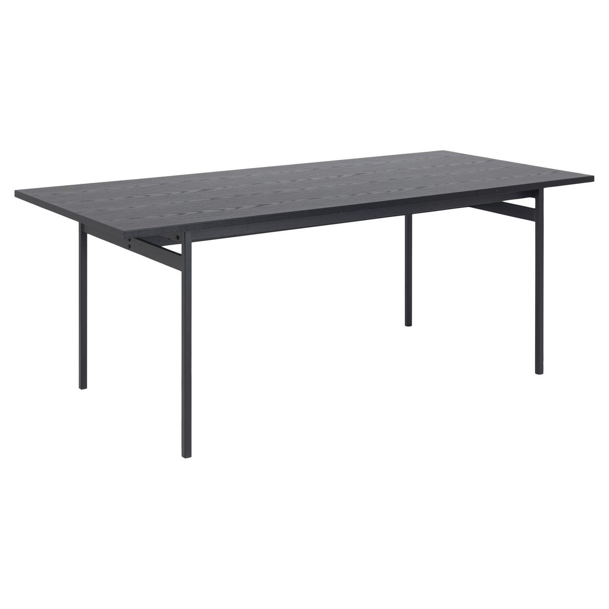 TOILINUX Table à manger en mélaminé et métal 4 à 6 convives - l. 200 cm - noir