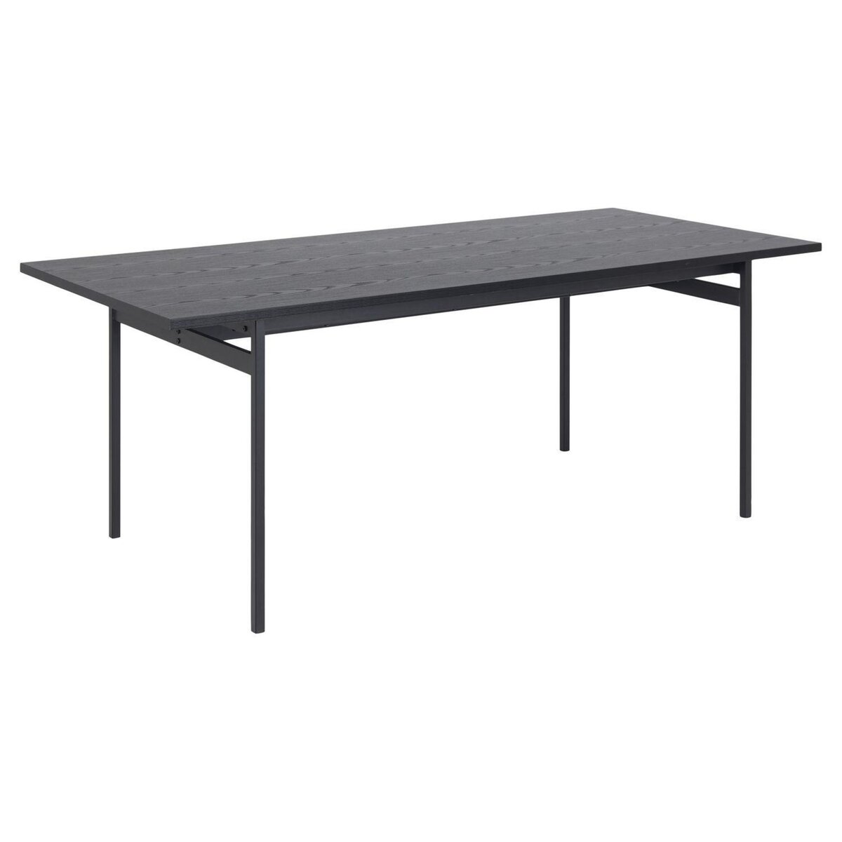 TOILINUX Table à manger en mélaminé et Métal 4 à 6 convives - L. 200 cm - Noir