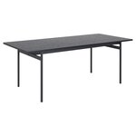 TOILINUX Table à manger en mélaminé et Métal 4 à 6 convives - L. 200 cm - Noir