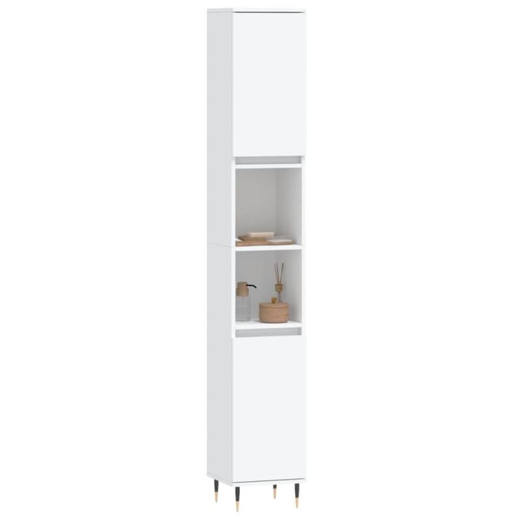 Voir la diapositive 3 : VIDAXL Armoire de salle de bain blanc 30x30x190 cm bois d ingénierie