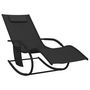 Voir la diapositive 3 : VIDAXL Chaises longues à bascule 2 pcs Noir Acier et textilène