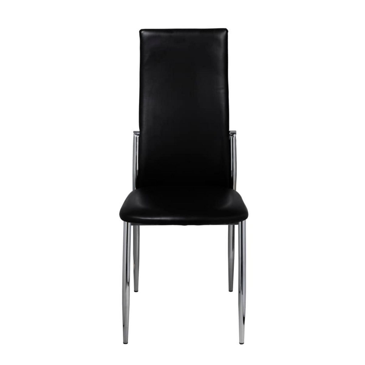 VIDAXL Chaises a manger lot de 4 noir similicuir