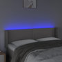 Voir la diapositive 4 : VIDAXL Tete de lit a LED Gris 147x16x78/88 cm Similicuir