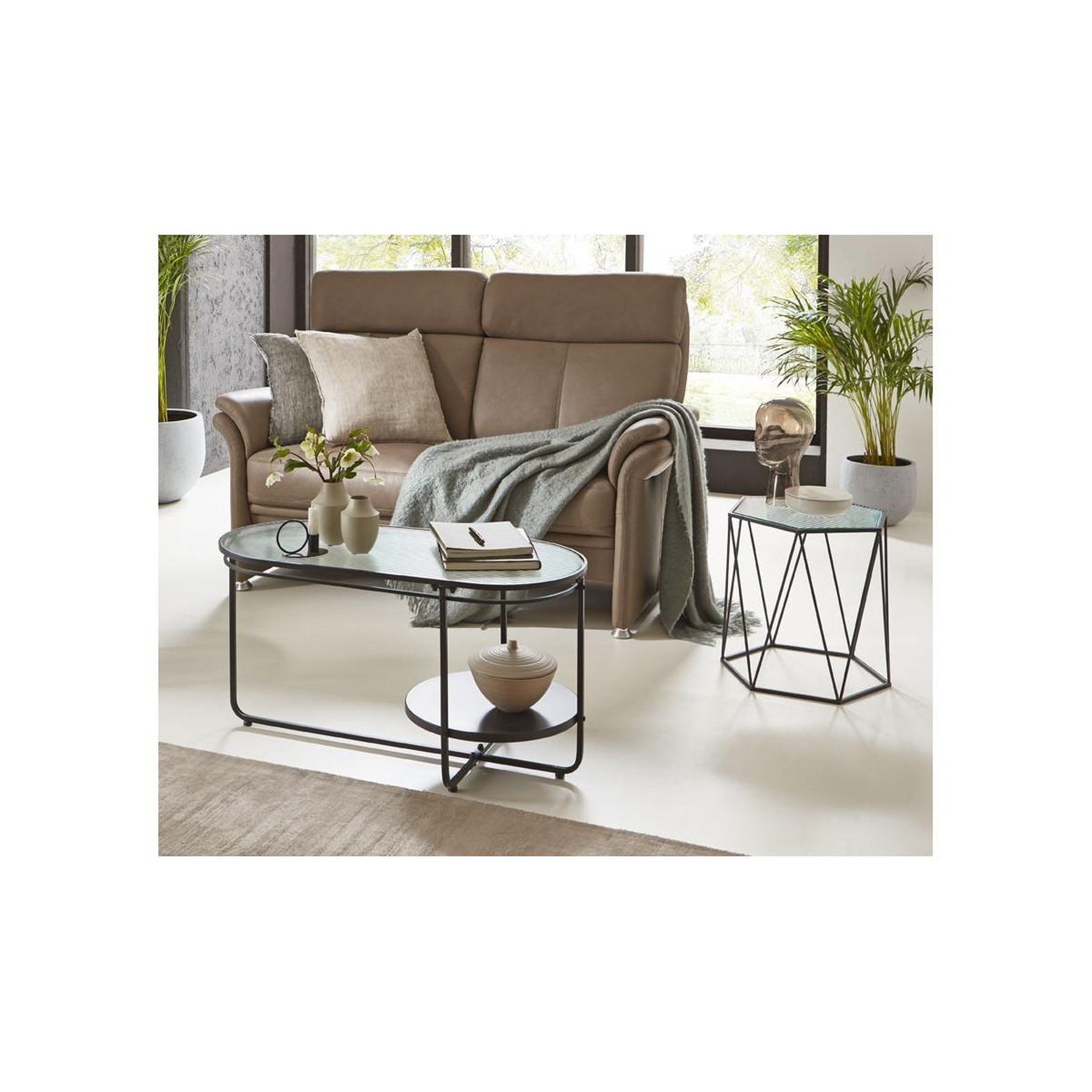 Voir la diapositive 4 : Paris Prix Table d'appoint ronde design  ondulé  50cm noir