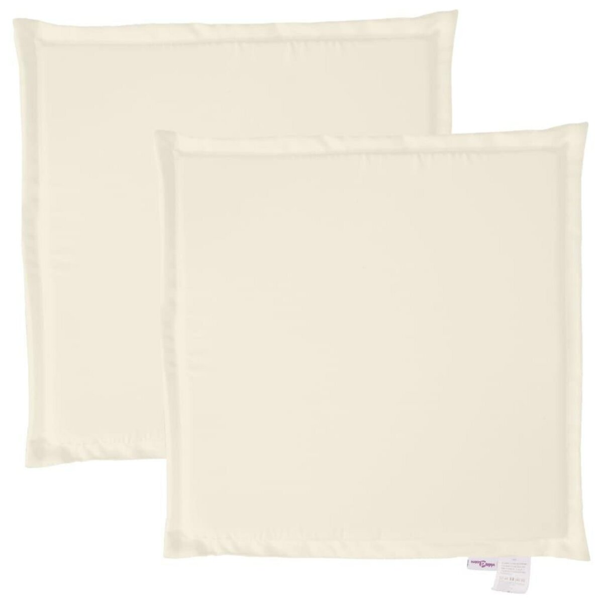 VIDAXL Coussins de siege de jardin lot de 2 creme 45x45x2 cm carre