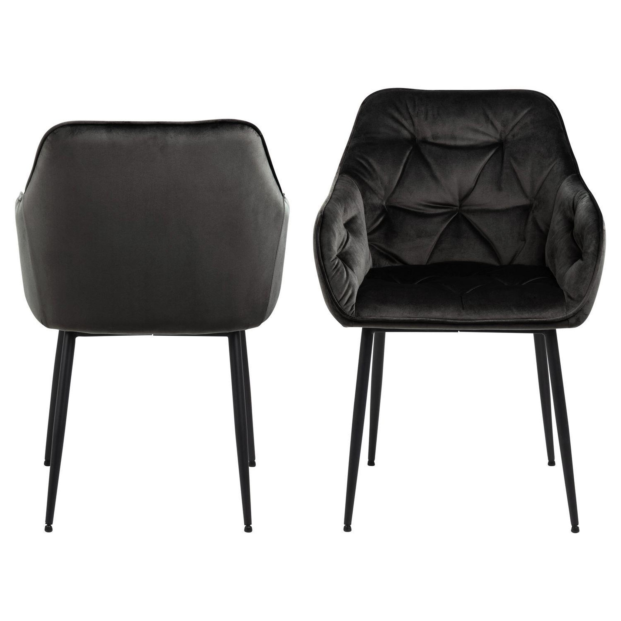 Voir la diapositive 4 : TOILINUX Lot de 2 chaises de salle à manger florie avec accoudoirs effet velours