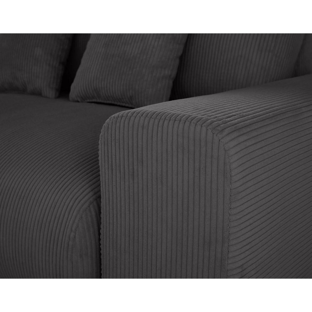 LISA DESIGN Garance - module d'assise 2 places avec accoudoir droit - en velours côtelé