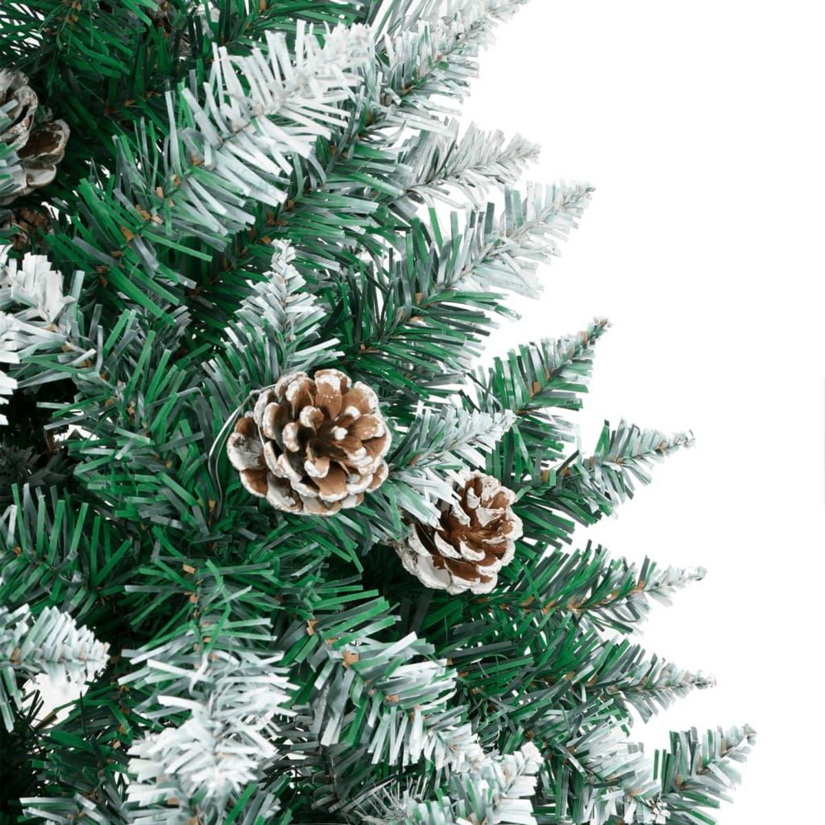 VIDAXL Sapin de Noël mince bois veritable et neige blanche vert 210 cm