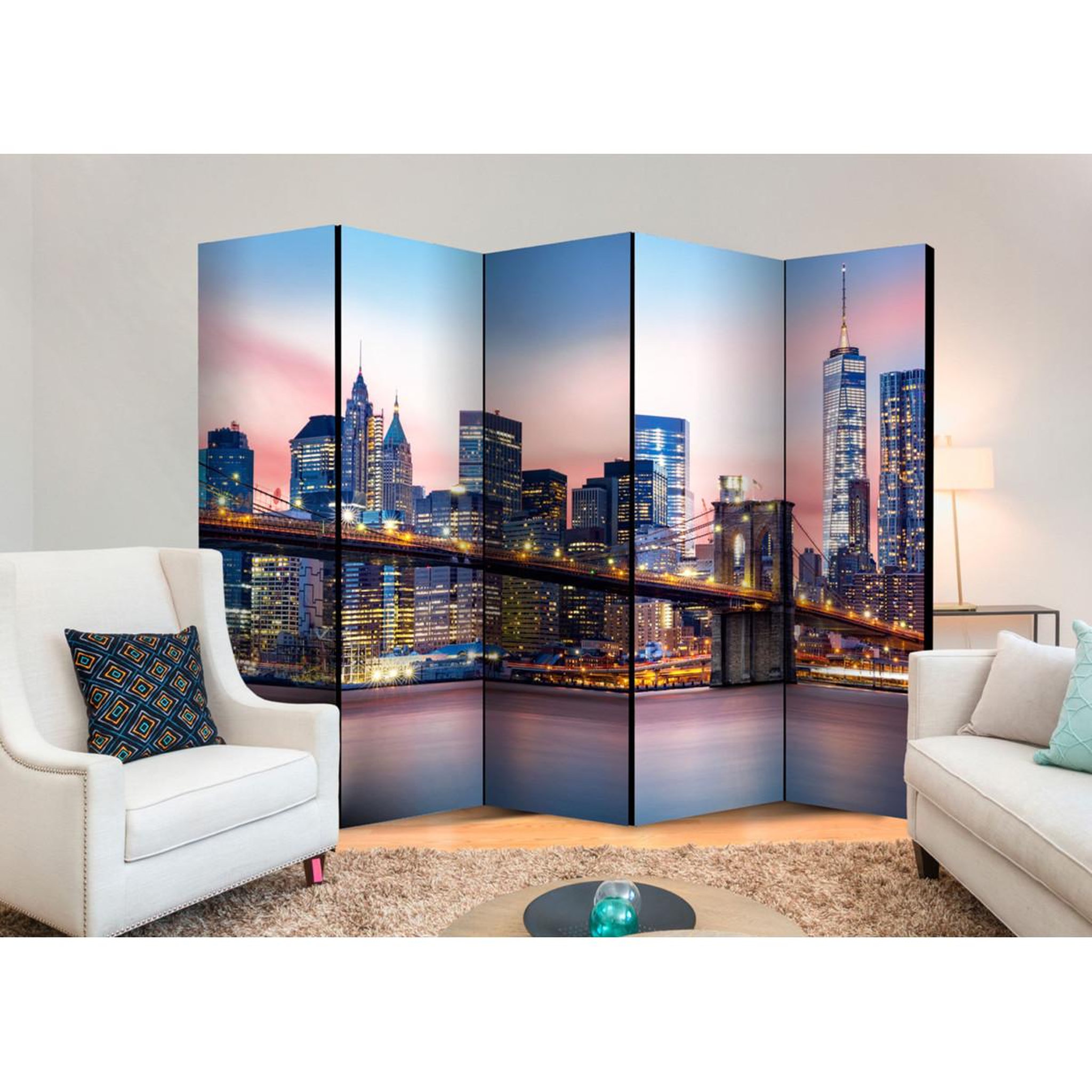 Voir la diapositive 2 : Paris Prix Paravent 5 volets  city of dreams  172x225cm