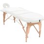 VIDAXL Table de massage pliable 4 cm d'epaisseur et 2 traversins Blanc
