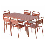 CONCEPT USINE Ensemble table de jardin 160 cm et 6 chaises terracotta BERGAME