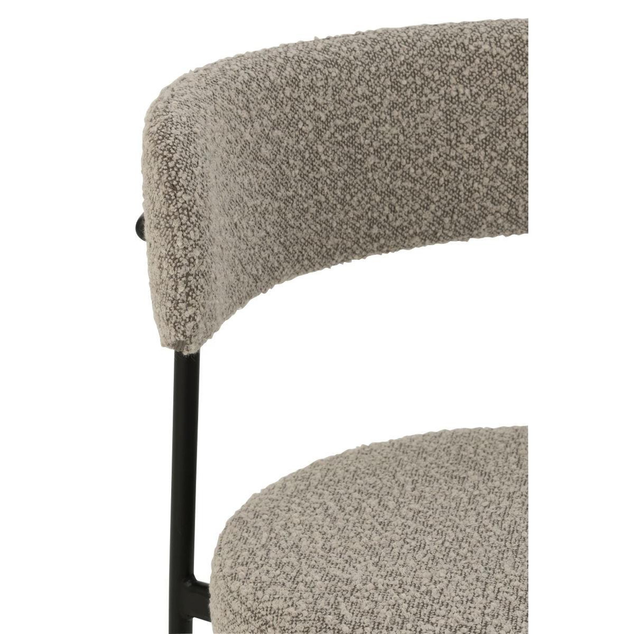 Voir la diapositive 5 : J-LINE Chaise en tissu bouclé  aldo  76cm gris