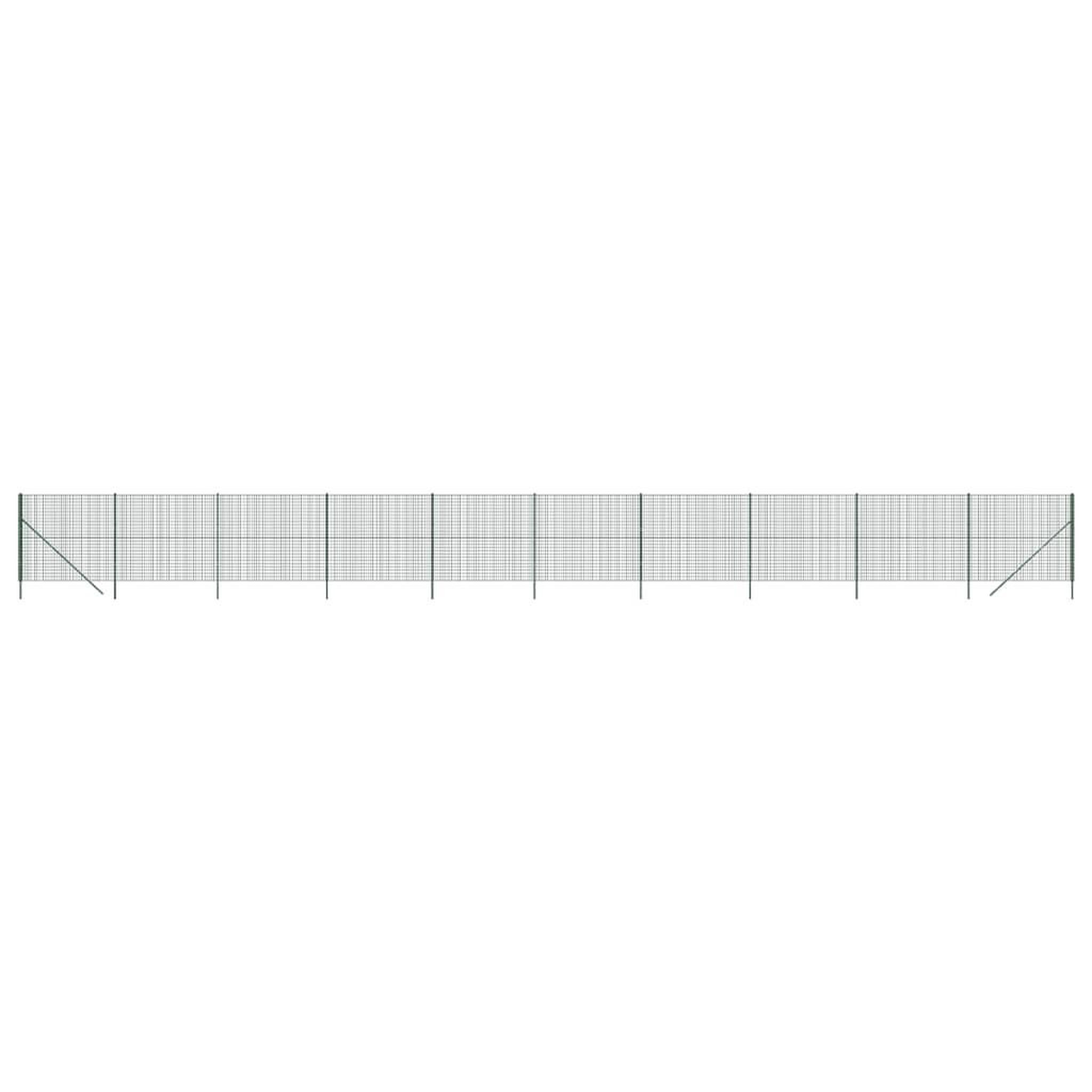 Voir la diapositive 2 : VIDAXL Cloture en treillis metallique vert 2,2x25 m acier galvanise