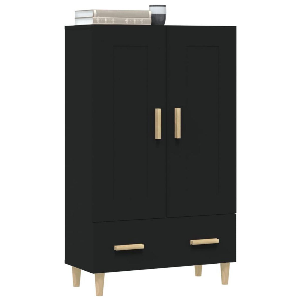 VIDAXL Buffet haut noir 70x31x115 cm bois d'ingenierie