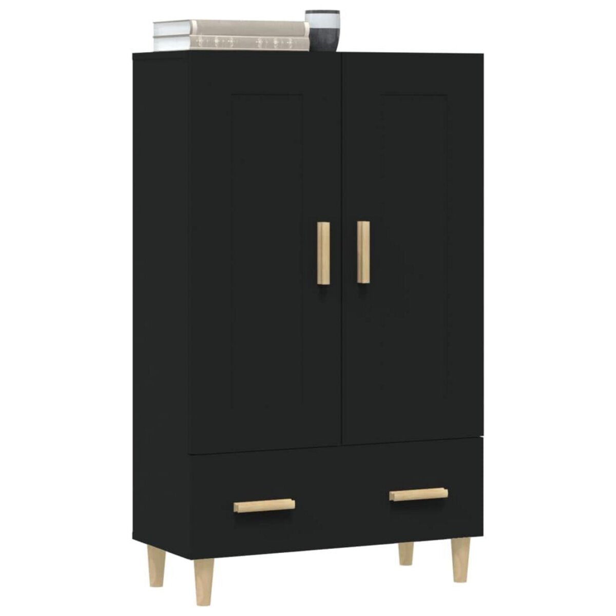 VIDAXL Buffet haut noir 70x31x115 cm bois d'ingenierie