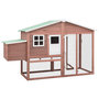 Voir la diapositive 1 : VIDAXL Poulailler avec nichoir Moka et blanc Bois de sapin massif