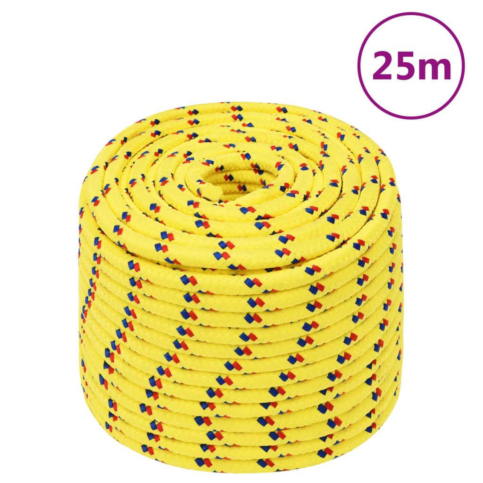 Voir la diapositive 1 : VIDAXL Corde de bateau Jaune 12 mm 25 m Polypropylene
