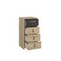 Voir la diapositive 3 : Chiffonnier 4 tiroirs L44xH87xP41cm MARCUS
