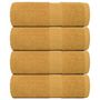 Voir la diapositive 1 : VIDAXL Serviettes de visage 4 pcs doré 30x30 cm 360 g m² 100% coton