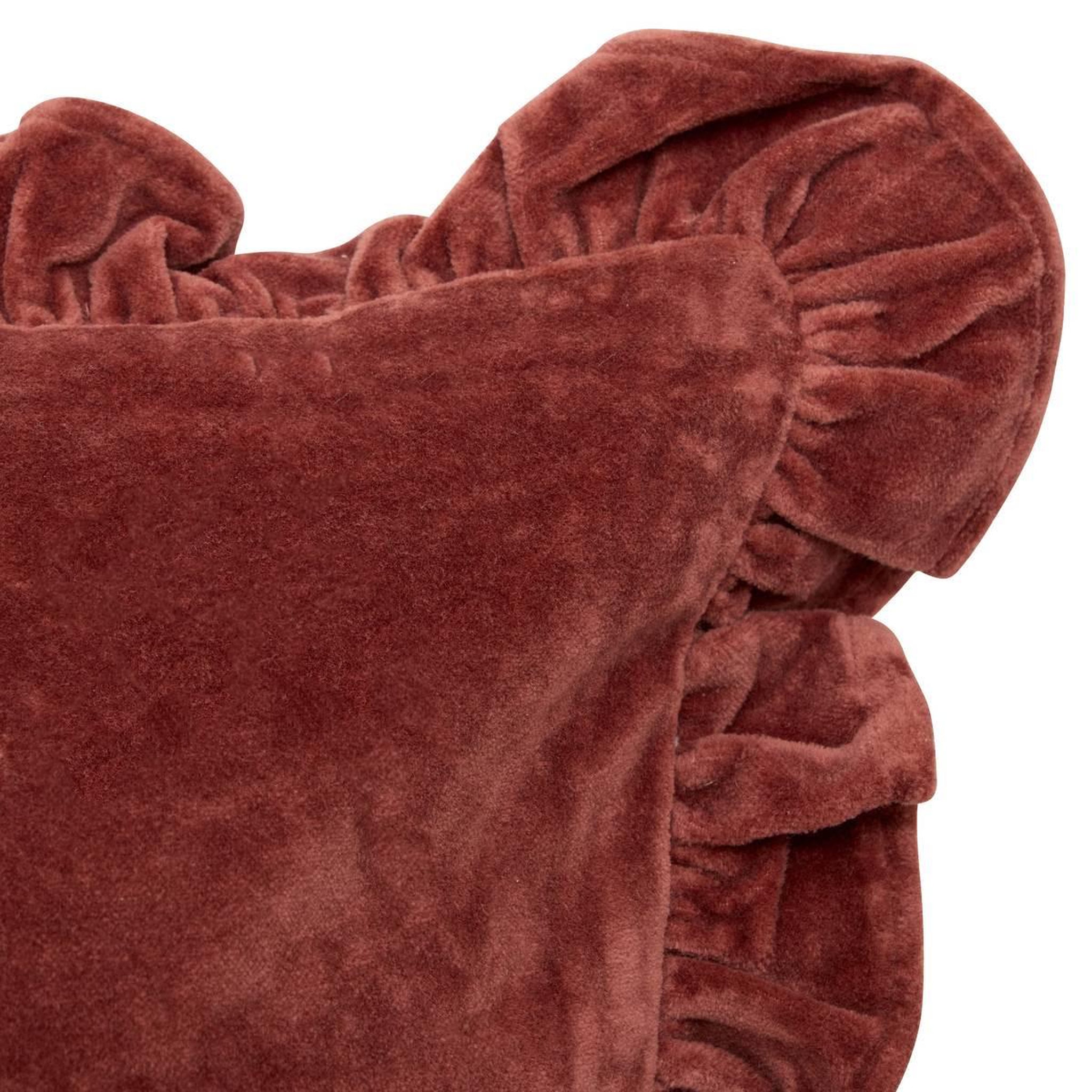 Voir la diapositive 2 : ATMOSPHERA Coussin déco brodé  mona  35x75cm rouge grenat