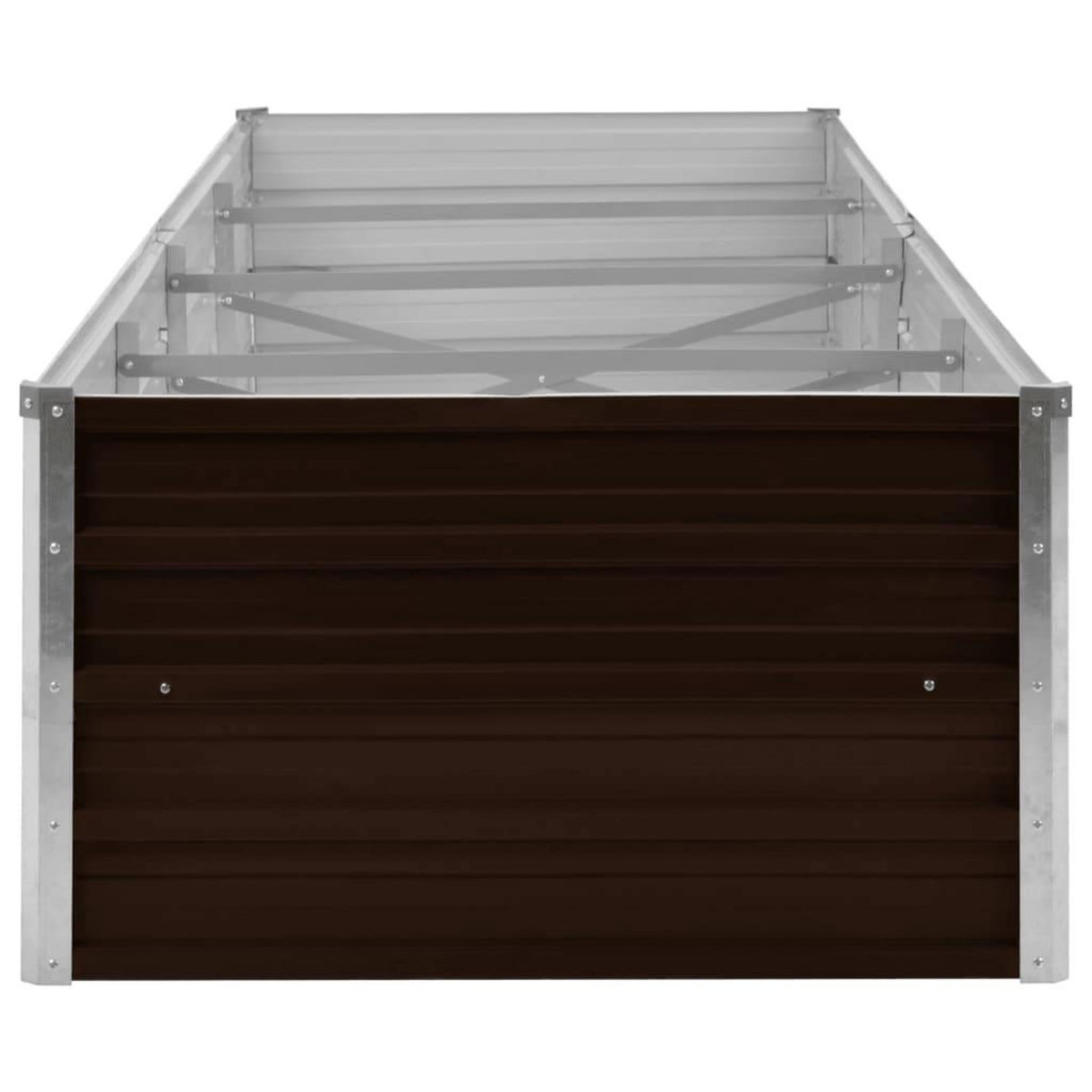 VIDAXL Lit sureleve de jardin Marron 320x80x45 cm Acier galvanise