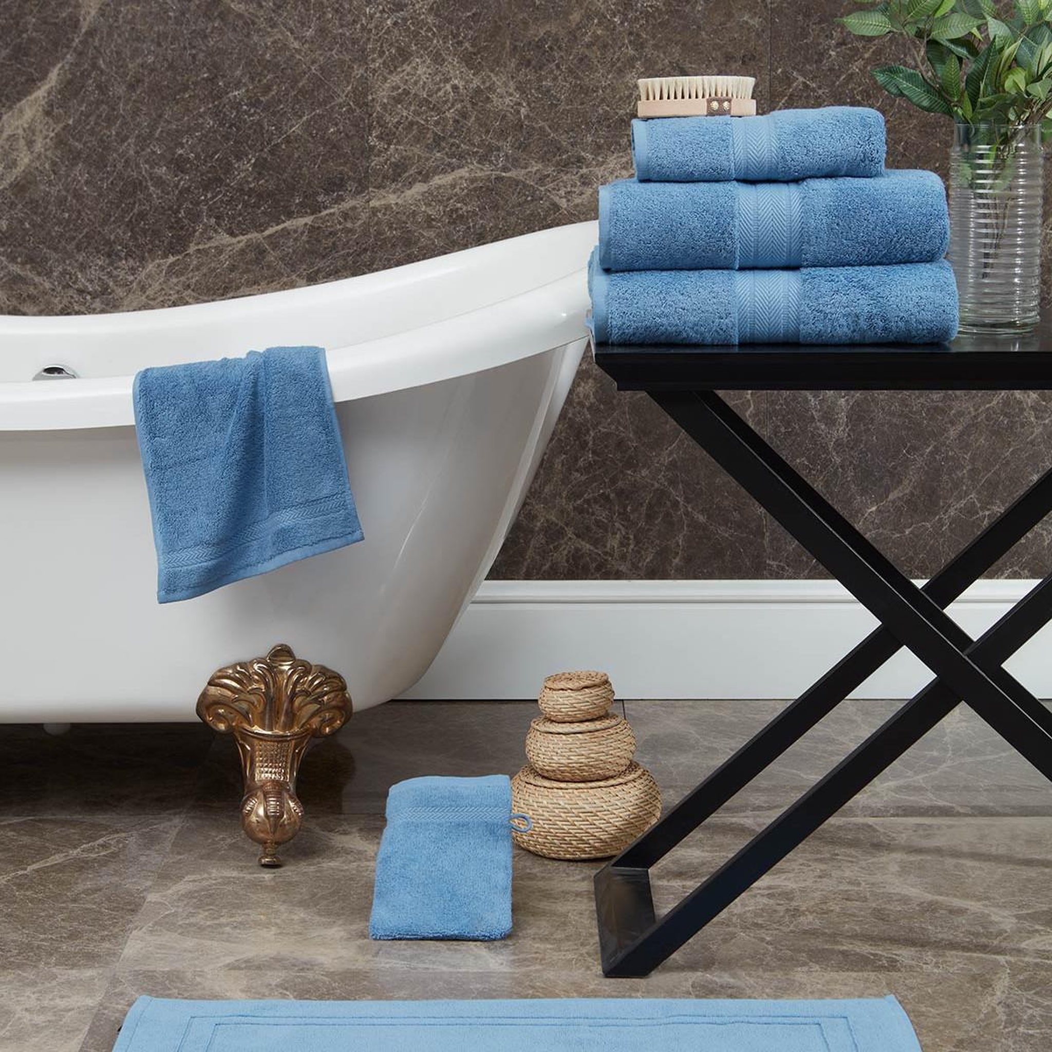 Voir la diapositive 4 : Sensei Maison Serviette de toilette 550 g/m² LUXURY - 50x100 cm