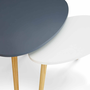 Voir la diapositive 5 : ID MARKET Lot de 2 tables basses gigognes GAIA laquées blanc gris scandinave