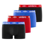 UMBRO Lot de 4 boxers en coton homme Classic. Coloris disponibles : Noir