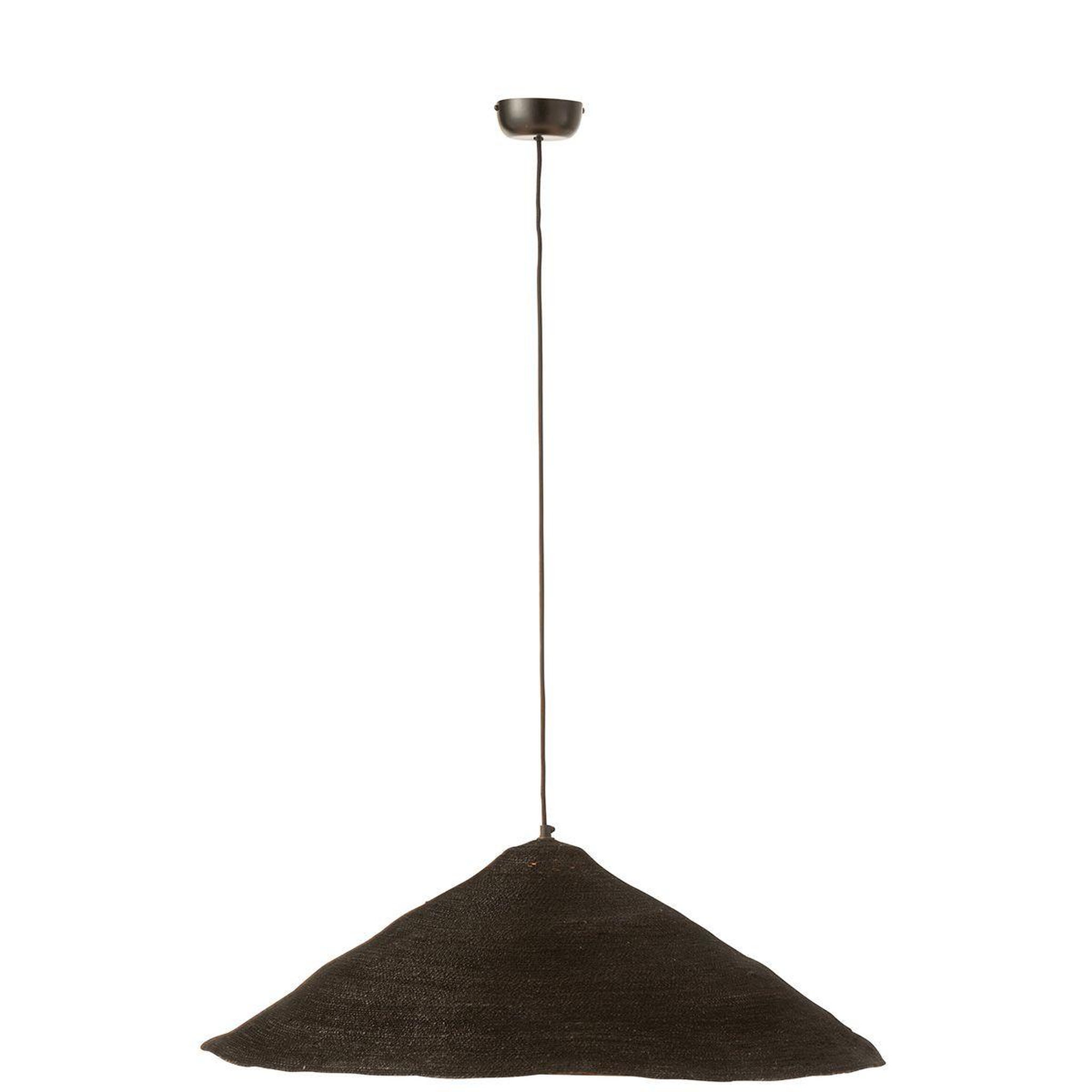 Voir la diapositive 2 : J-LINE Lampe suspension chapeau  moonj  80cm noir
