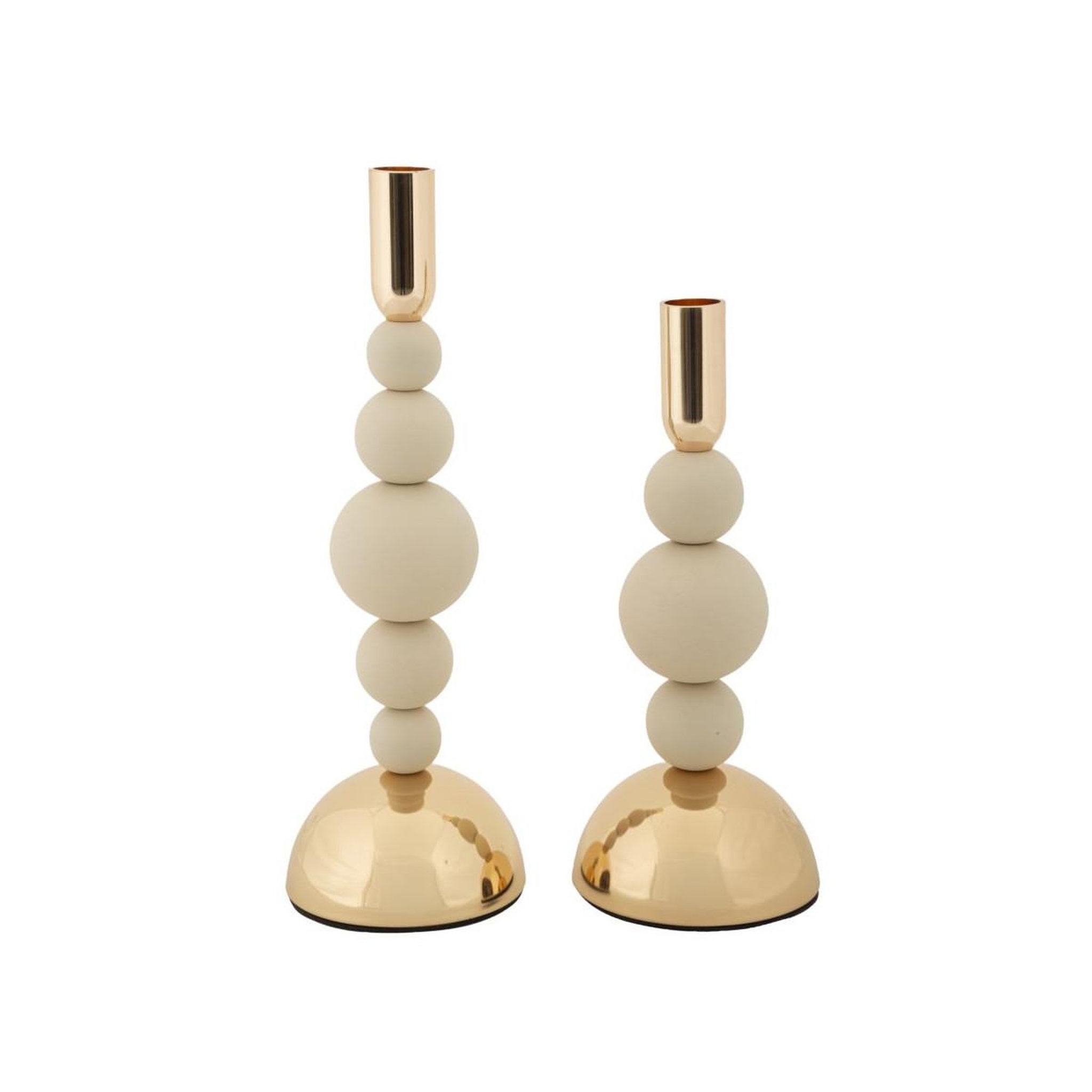 Paris Prix Lot de 2 Chandeliers  Bolly  29cm Crème & Or