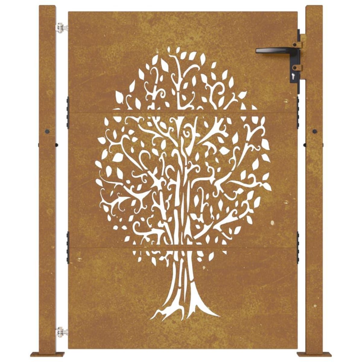 VIDAXL Portail de jardin 105x155 cm acier corten conception de l'arbre