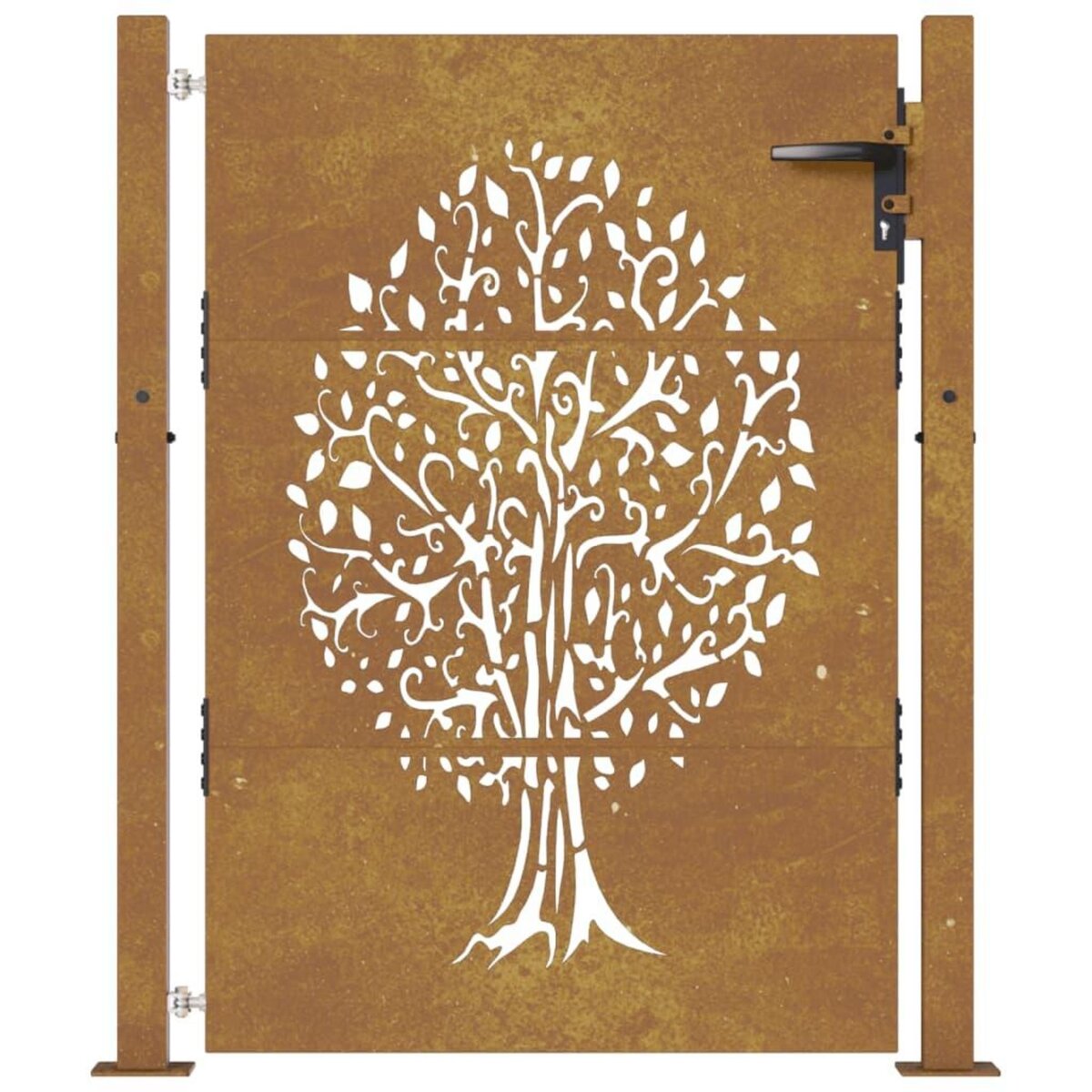 VIDAXL Portail de jardin 105x155 cm acier corten conception de l'arbre