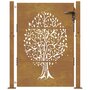Voir la diapositive 4 : VIDAXL Portail de jardin 105x155 cm acier corten conception de l'arbre