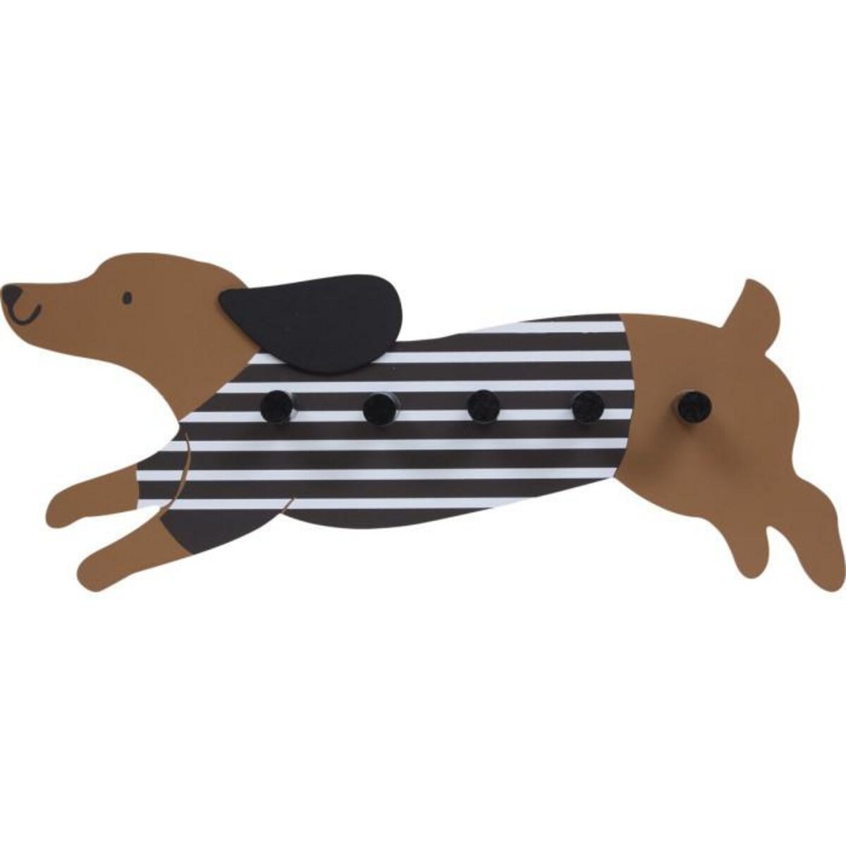 Atmosphera Kids Patère Enfant 5 Crochets  Chien  50cm Marron