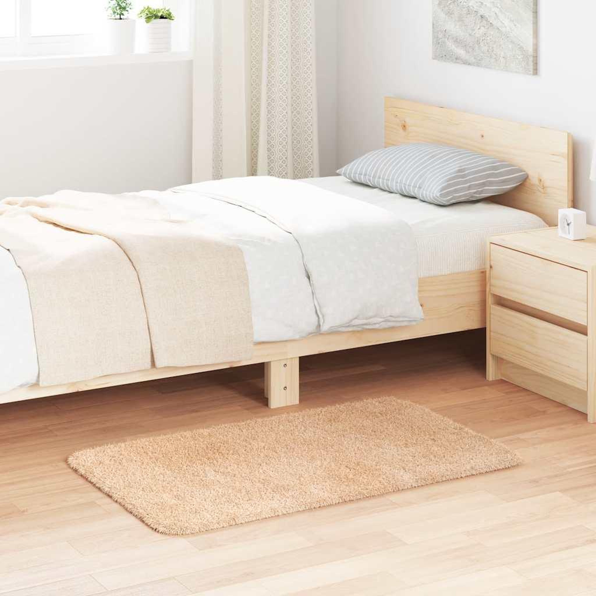 VIDAXL Tapis Shaggy a poils longs NAVARRA beige 60x100 cm polyester