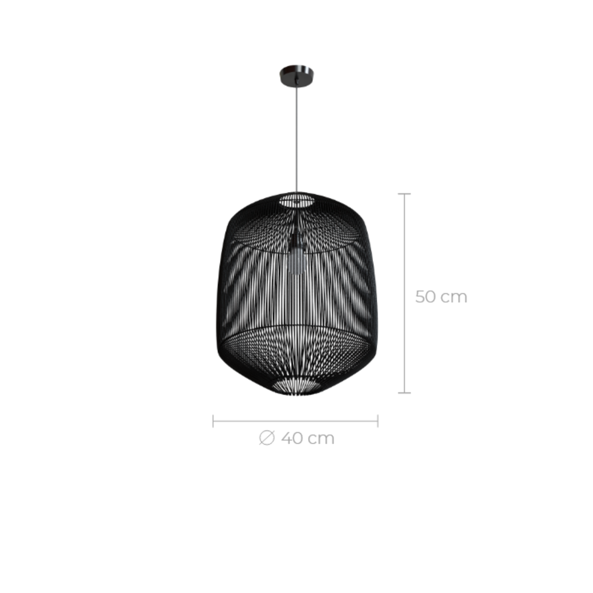 Rendez vous déco Abat-jour naturel pour suspension en rotin D40 cm - Hajar