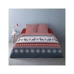 Dourev Housse de couette 260x240 FENRIS Rouge + 2 taies matière Polaire