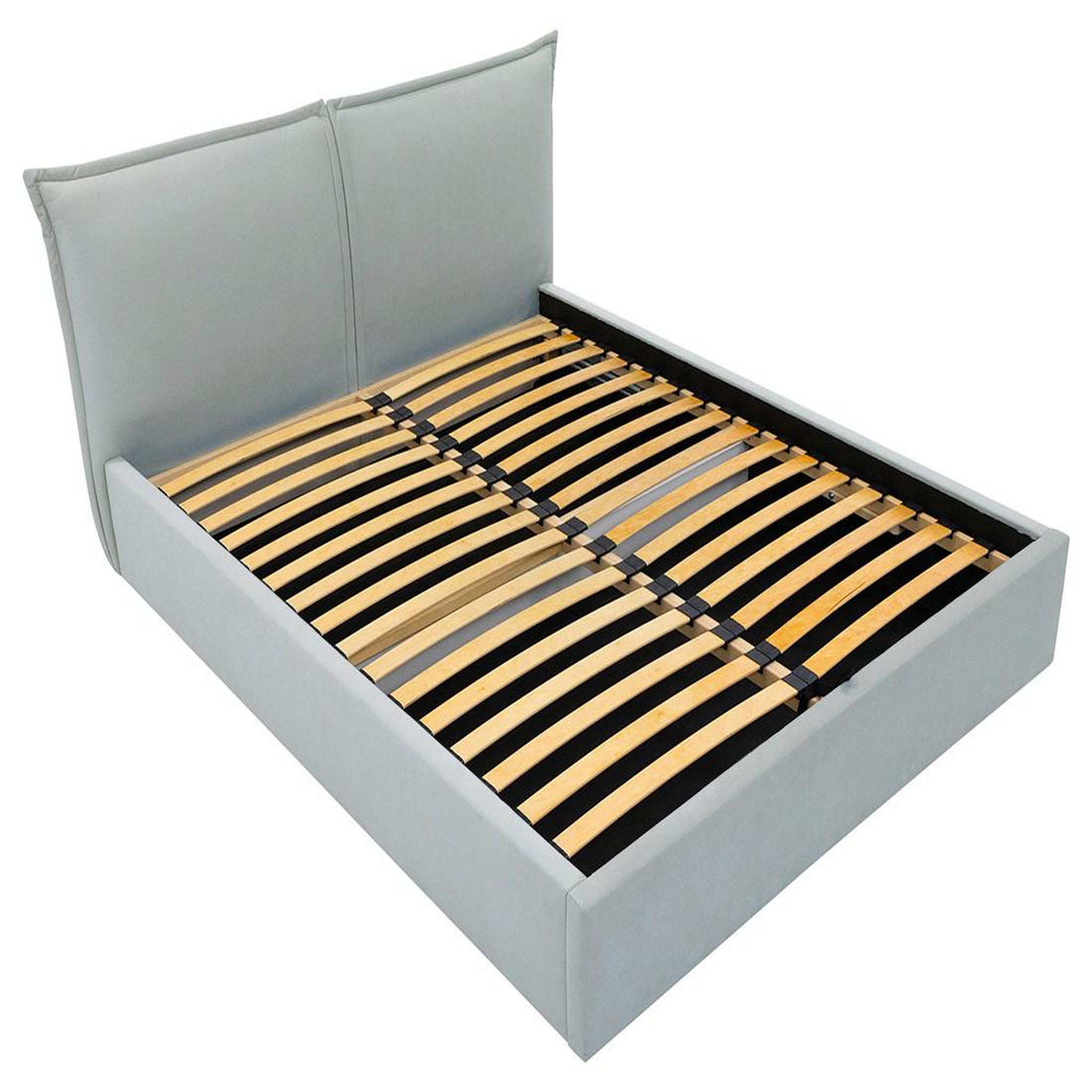 Voir la diapositive 2 : BEST MOBILIER John - lit coffre - 160x200 cm - en velours - sommier inclus