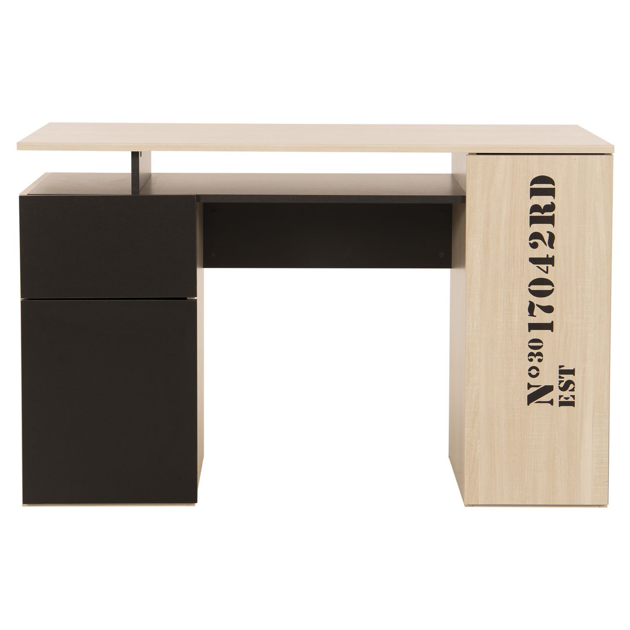Voir la diapositive 1 : Bureau style industriel 2 portes 1 tiroir L120cm INDUSTRY