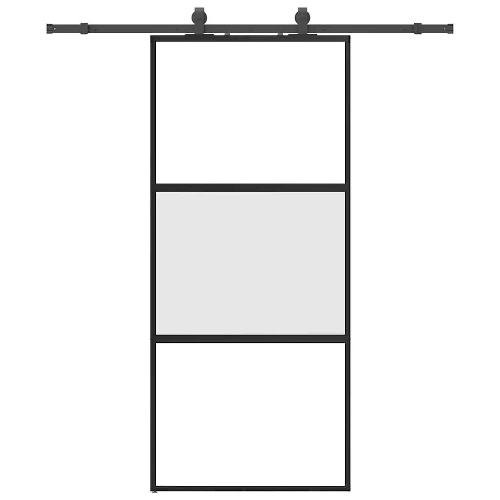 Voir la diapositive 2 : VIDAXL Porte coulissante avec kit de quincaillerie noir 90x205 cm