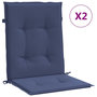 Voir la diapositive 2 : VIDAXL Coussins de chaise a dossier bas lot de 2 bleu marine tissu