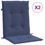 Voir la diapositive 2 : VIDAXL Coussins de chaise a dossier bas lot de 2 bleu marine tissu