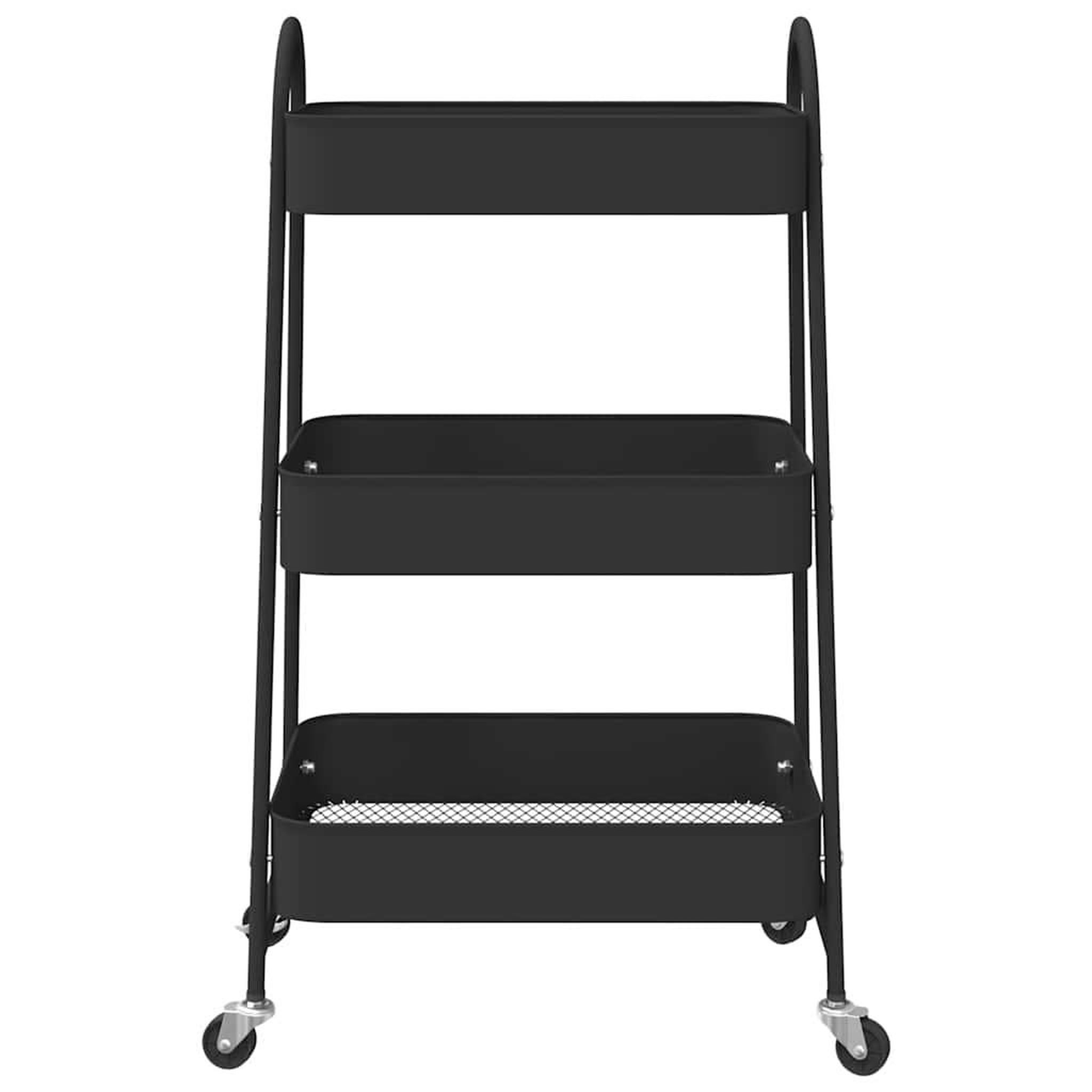 Voir la diapositive 4 : VIDAXL Chariot de rangement a 3 niveaux noir 42x41,5x77 cm acier