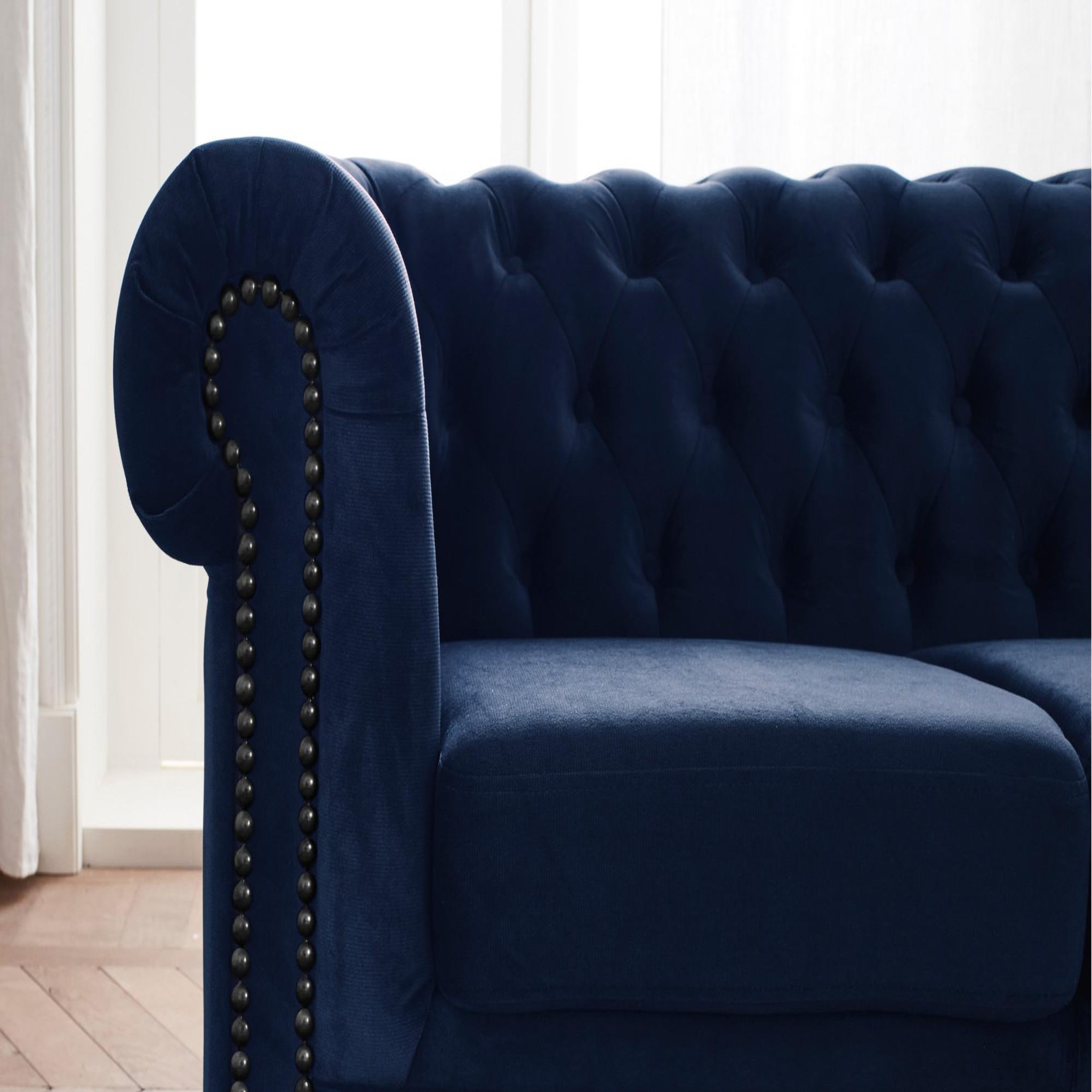 Voir la diapositive 3 : LISA DESIGN William - canapé chesterfield - 3 places - en velours