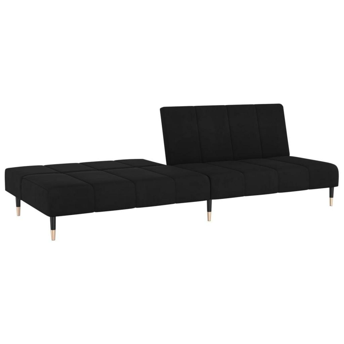 VIDAXL Canape-lit 2 places noir velours