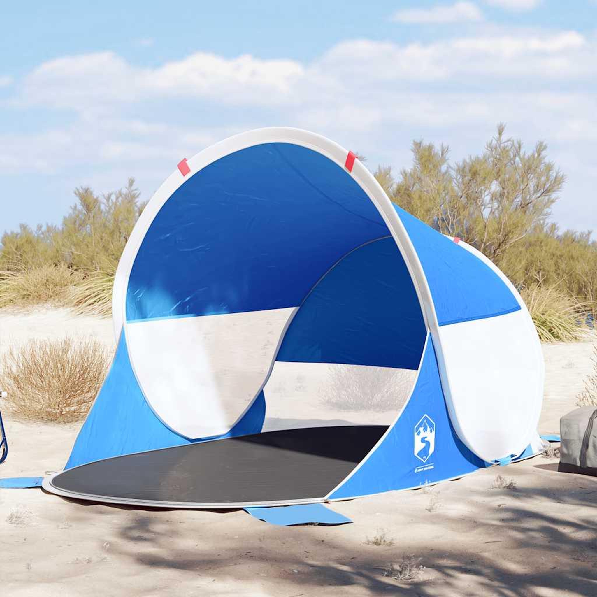 Voir la diapositive 1 : VIDAXL Tente de plage bleu azure escamotable impermeable