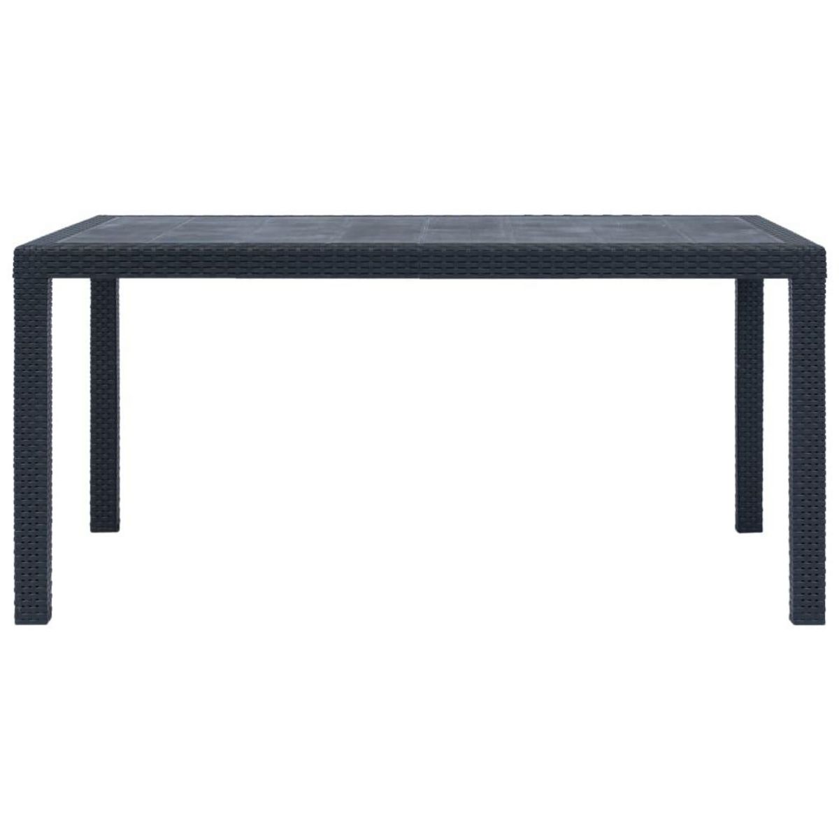 VIDAXL Table de jardin Anthracite 150x90x72 cm Plastique Aspect rotin
